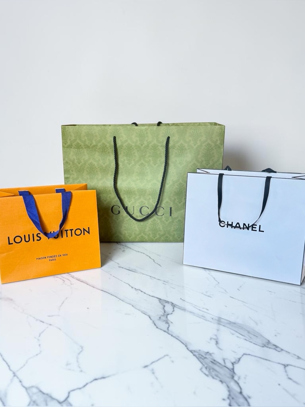 Set of Three Designer Shopping Bags